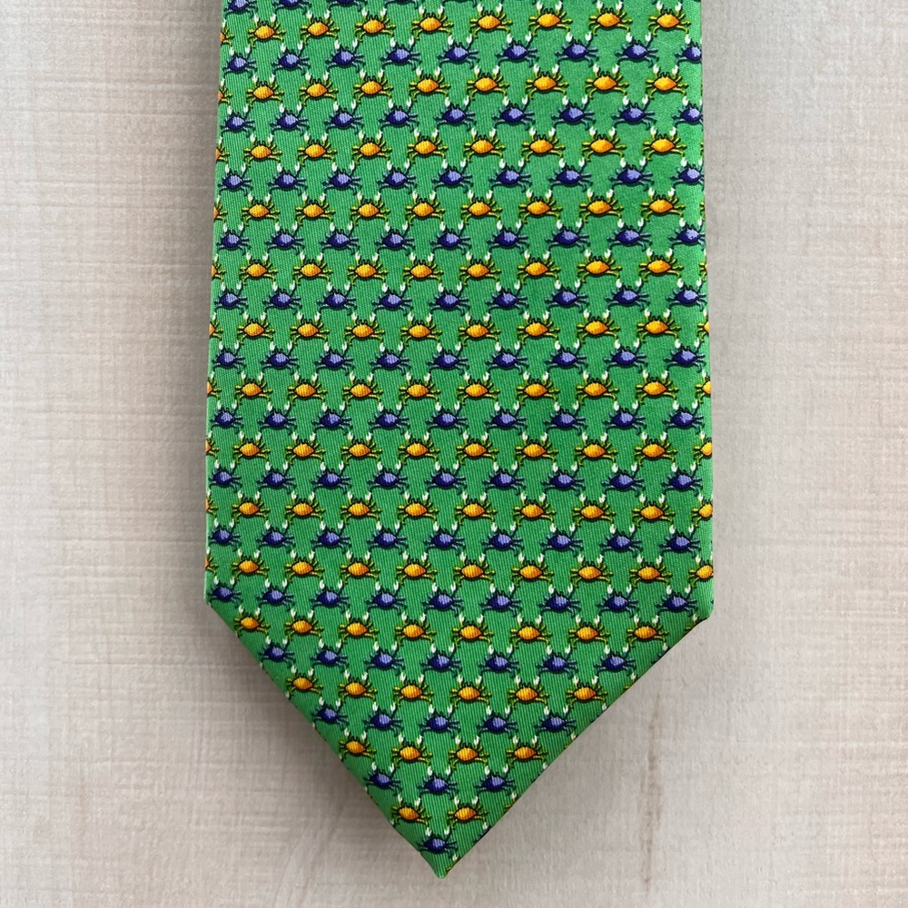 Robert Talbott 56•3.75 in. Green,blue, yellow bug design tie. Great condition.